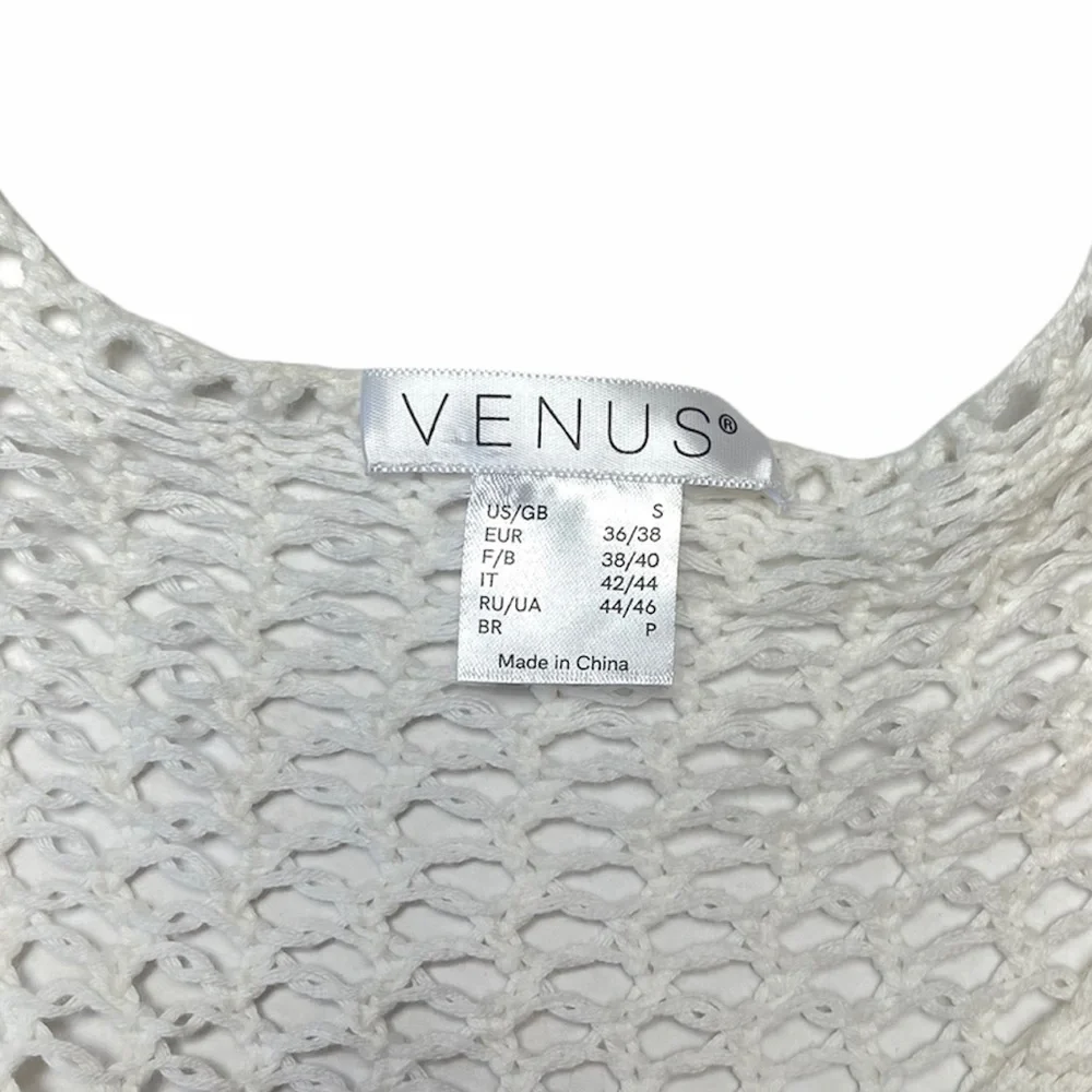 Venus | Ombré Crochet Knit Boho Mini Dress S - Picture 5 of 12